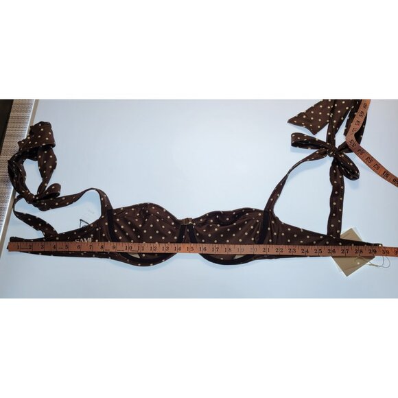 SAME NWT Los Angeles Brown Polka Dot Bikini Set - Picture 7 of 13